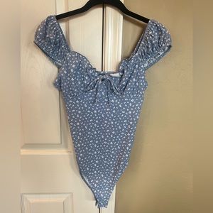 Floral body suit off shoulder